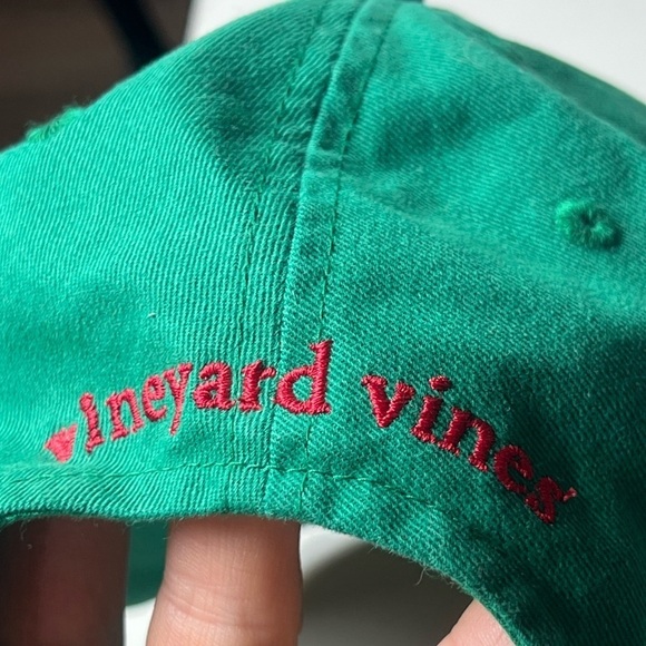 Vineyard Vines Forest Green Hat Red Whale Logo Pattern Hat - Picture 5 of 7